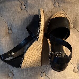 Vince Camuto Black Espadrille Wedges
